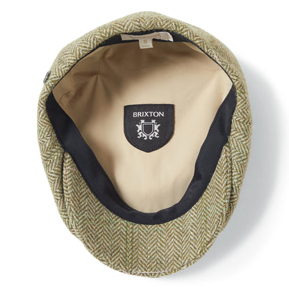 Gorra Newsboy redonda Brood ligera diseño de espiga de Brixton - Verde-Arena-Rosa