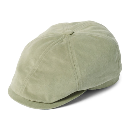 Gorra Newsboy redonda Hudson de lona de algodón de Failsworth - Salvia-Kaki