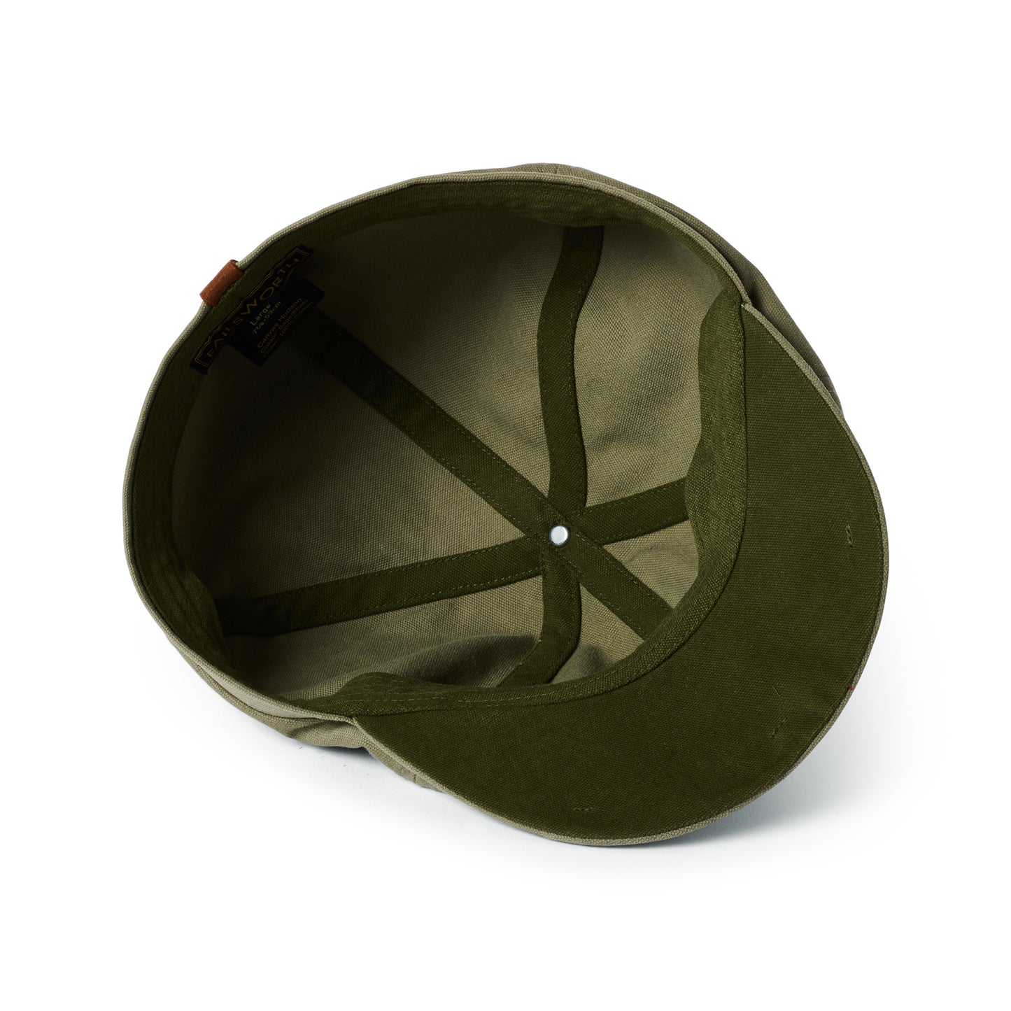 Gorra Newsboy redonda Hudson de lona de algodón de Failsworth - Salvia-Kaki