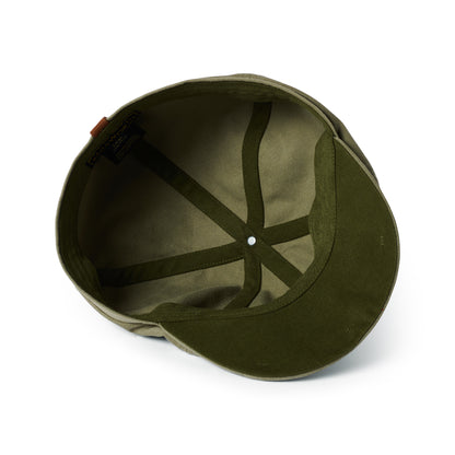 Gorra Newsboy redonda Hudson de lona de algodón de Failsworth - Salvia-Kaki