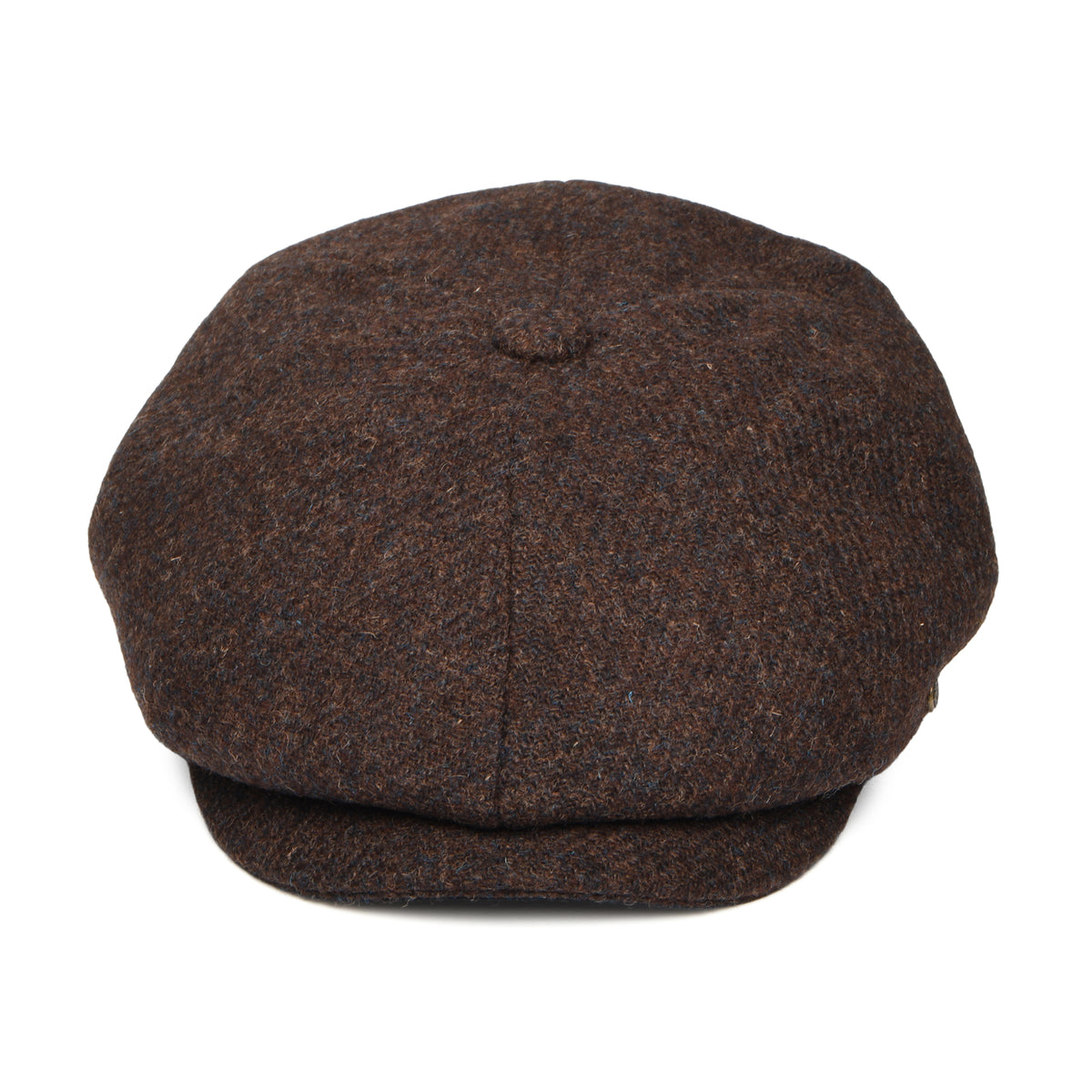 Gorra Newsboy redonda Carloway de Harris Tweed de Failsworth - Marrón