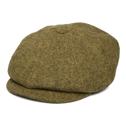 Gorra Newsboy redonda Carloway de Harris Tweed de Failsworth - Verde Musgo