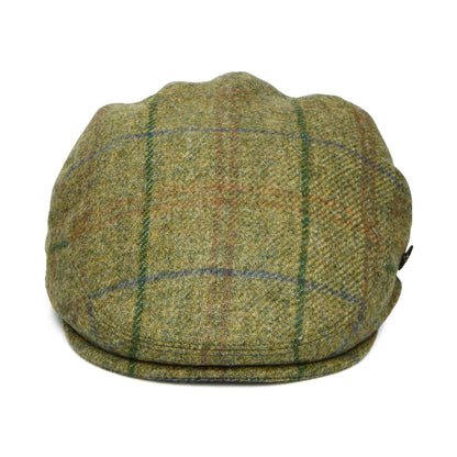 Gorra plana Newbury repelente al agua de lana británica a cuadros de Failsworth - Verde Musgo-Multi