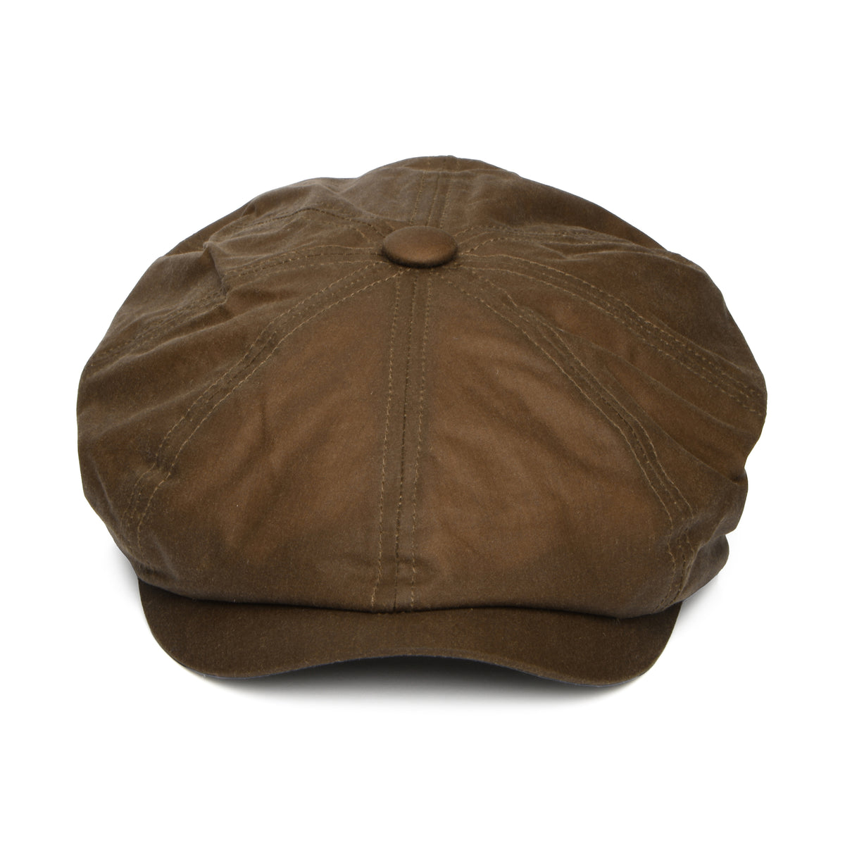 Gorra Newsboy redonda Alfie de algodón encerado británico de Failsworth - Café