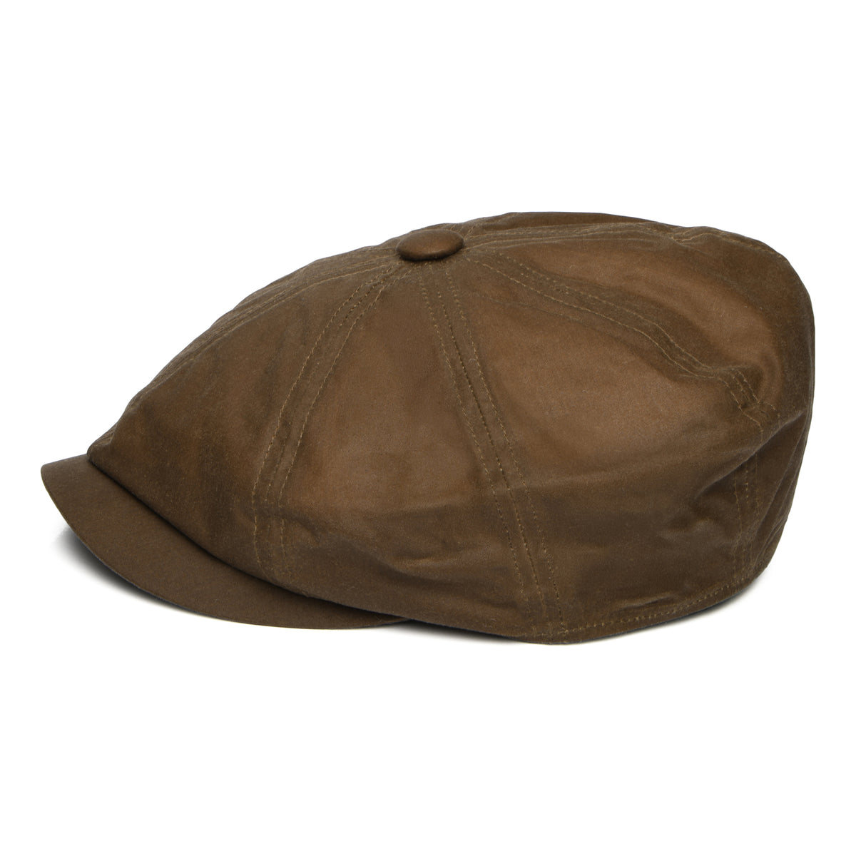 Gorra Newsboy redonda Alfie de algodón encerado británico de Failsworth - Café