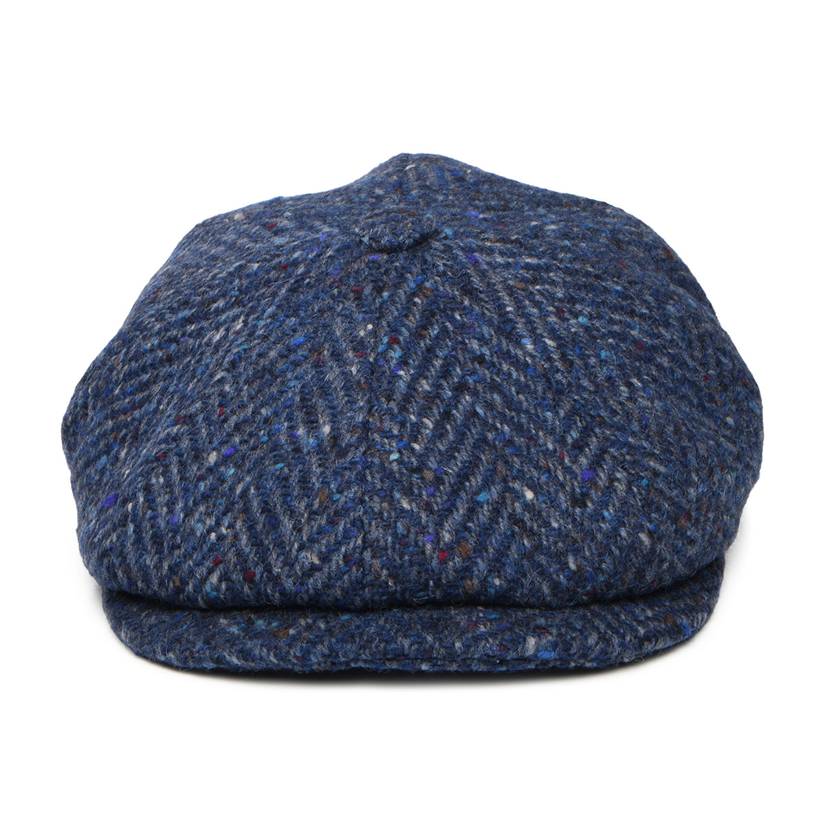 Gorra Newsboy redonda ajuste profundo de Tweed Donegal diseño de espiga de City Sport - Azul