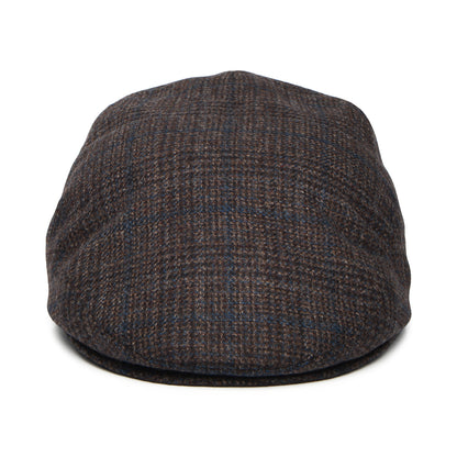Gorra plana de lana-cachemira a cuadros de City Sport - Marrón Oscuro-Azul