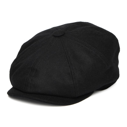Gorra Newsboy redonda Brooklyn de loden wool de Christys - Negro