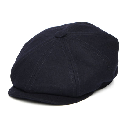 Gorra Newsboy redonda Brooklyn de loden wool de Christys - Azul Marino