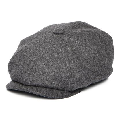 Gorra Newsboy redonda Brooklyn de loden wool de Christys - Gris