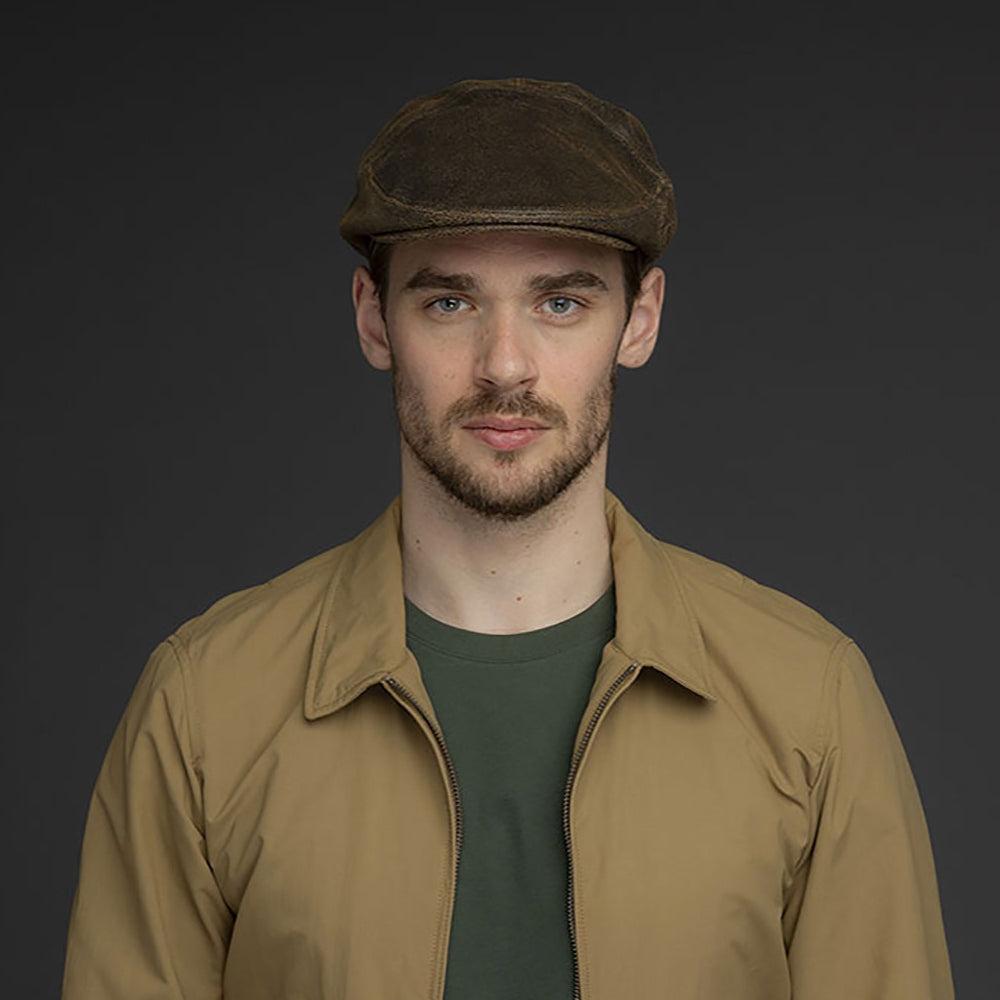 Gorra plana Taxten de piel de Bailey - Marrón