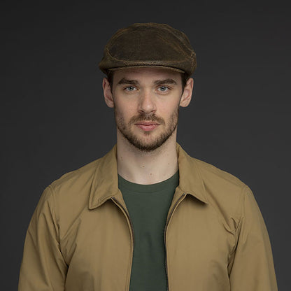 Gorra plana Taxten de piel de Bailey - Marrón