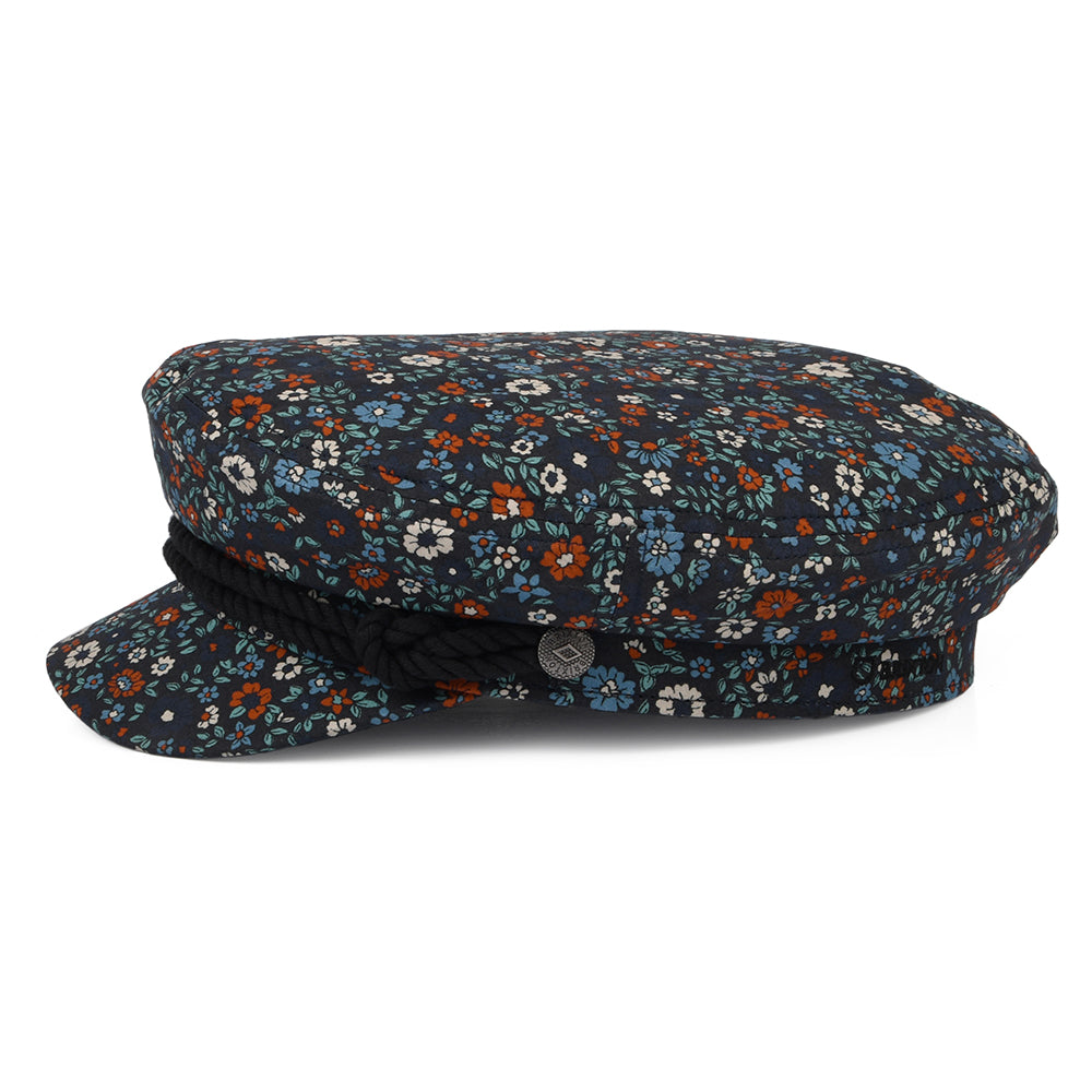 Gorra marinera de algodón Floral de Brixton - Azul Marino Lavado