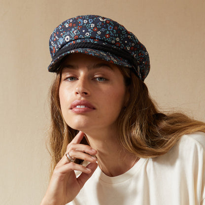 Gorra marinera de algodón Floral de Brixton - Azul Marino Lavado