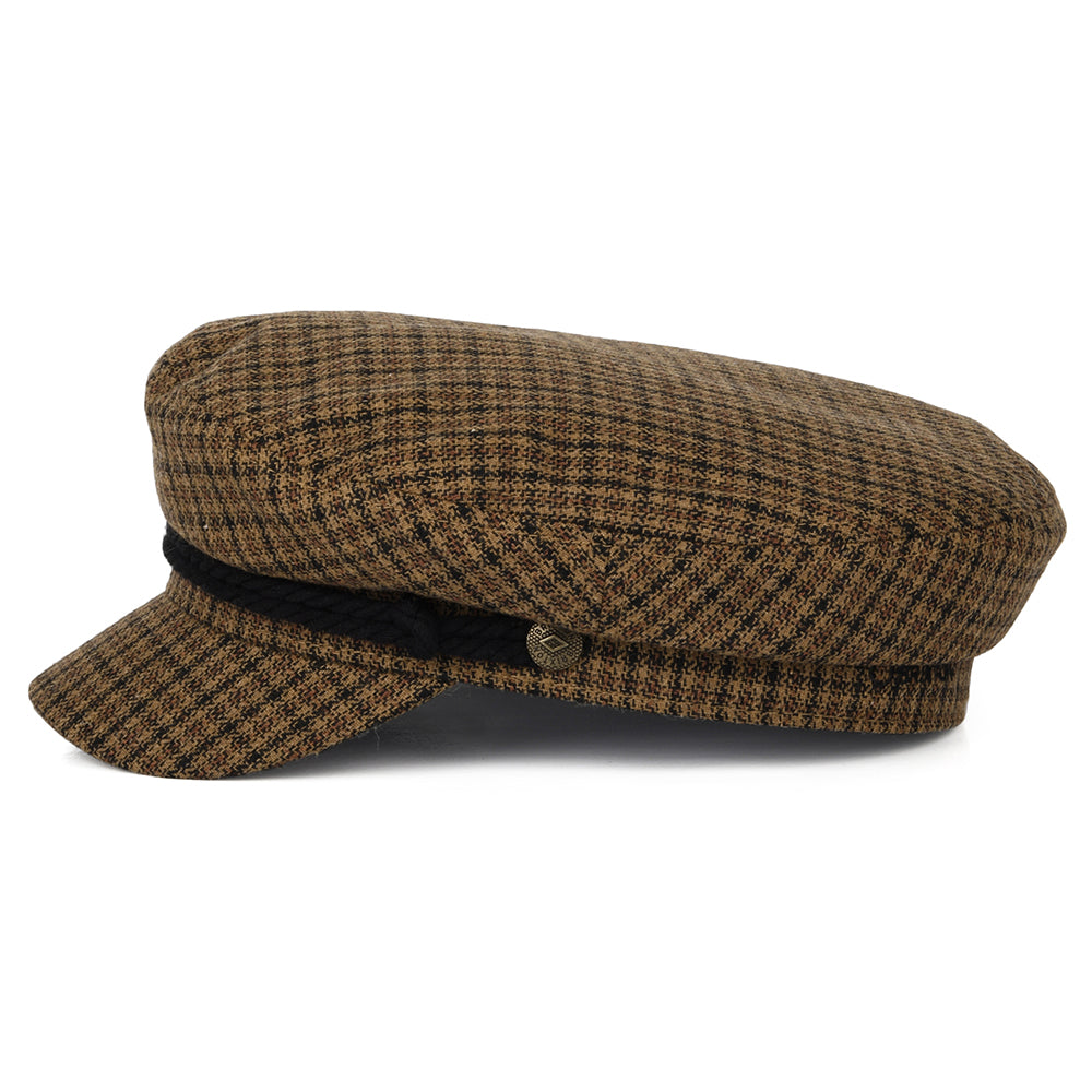 Gorra marinera pata de gallo de Brixton - Caramelo-Negro