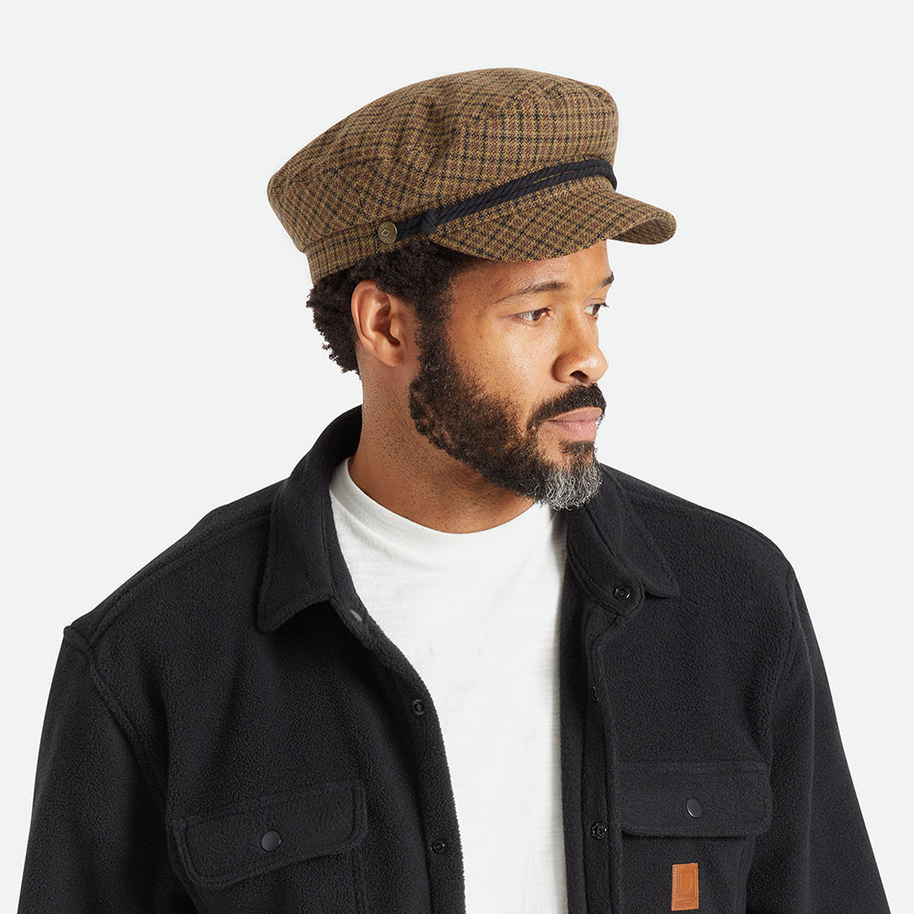 Gorra marinera pata de gallo de Brixton - Caramelo-Negro