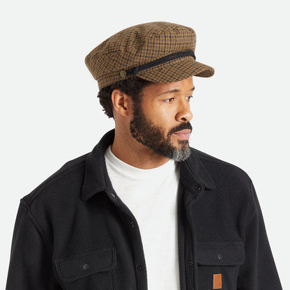 Gorra marinera pata de gallo de Brixton - Caramelo-Negro