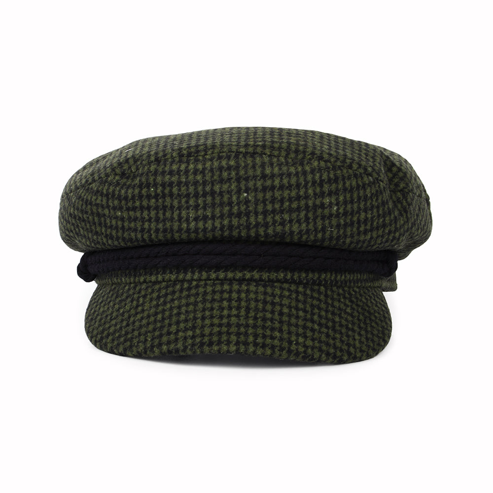 Gorra marinera pata de gallo de Brixton - Verde Musgo-Negro