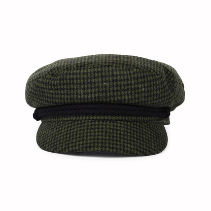 Gorra marinera pata de gallo de Brixton - Verde Musgo-Negro