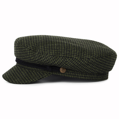 Gorra marinera pata de gallo de Brixton - Verde Musgo-Negro