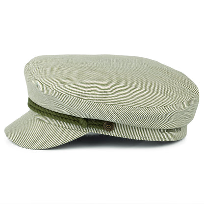Gorra marinera con franjas de Brixton - Verde Oliva-Crema