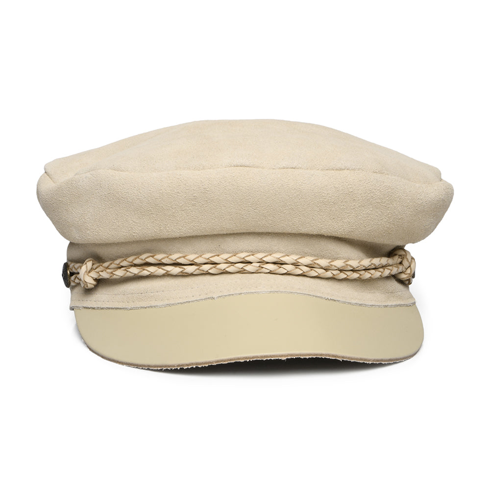 Gorra marinera Kayla Reserve de gamuza de Brixton - Crema