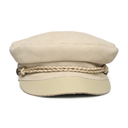 Gorra marinera Kayla Reserve de gamuza de Brixton - Crema
