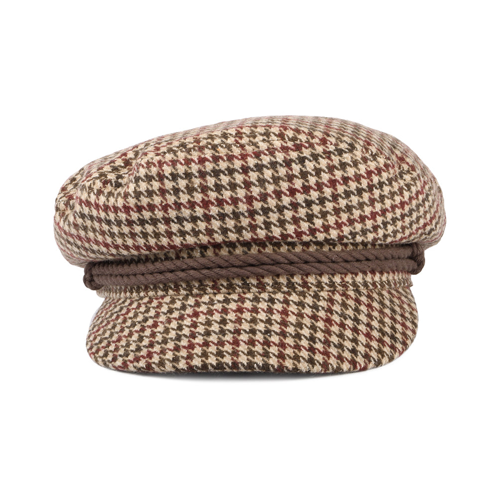 Gorra marinera pata de gallo de Brixton - Arena-Marrón-Rojo Óxido