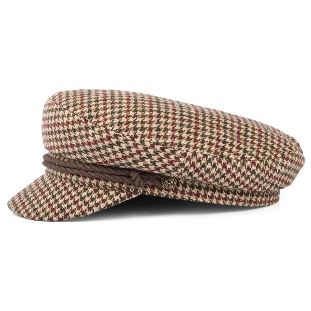 Gorra marinera pata de gallo de Brixton - Arena-Marrón-Rojo Óxido