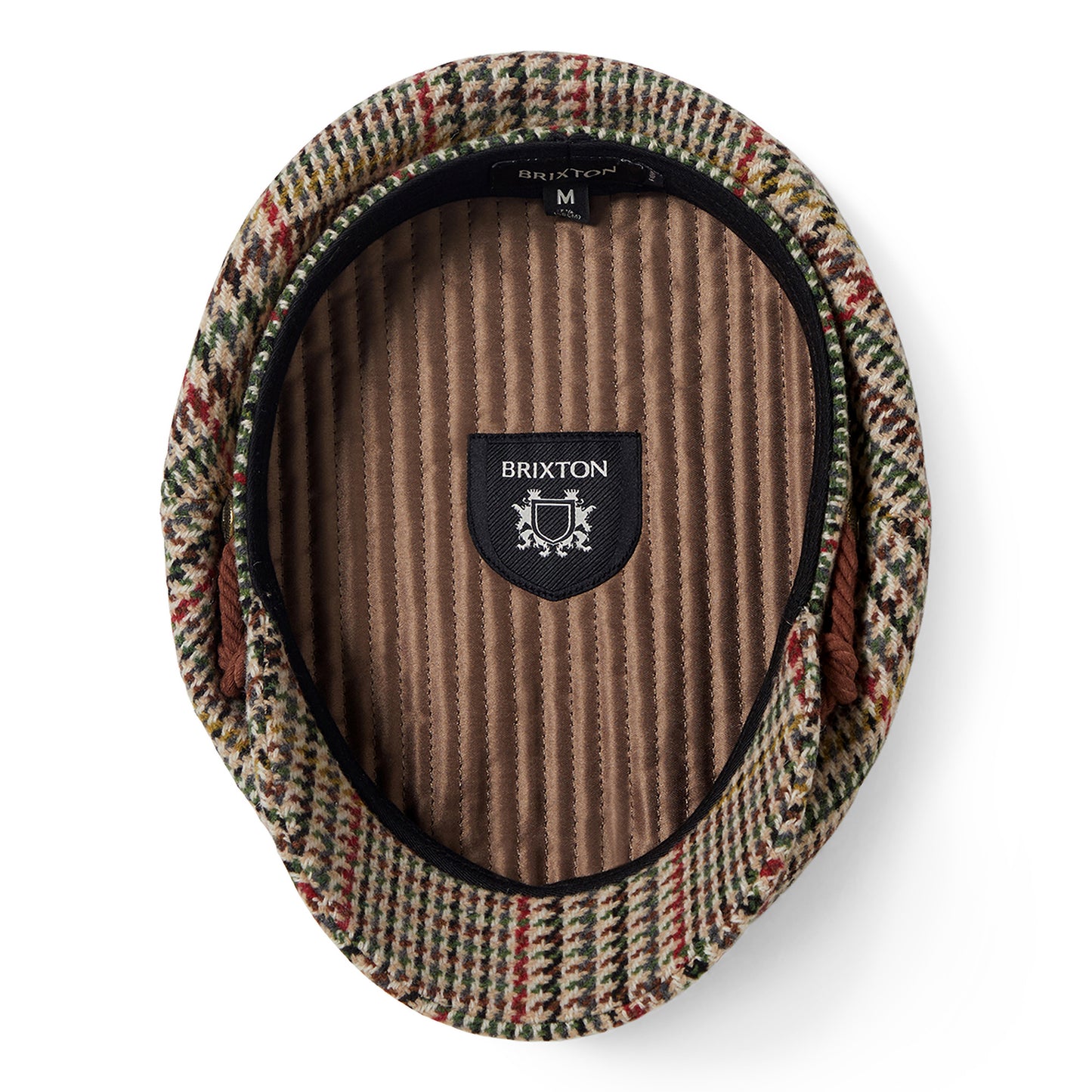 Gorra marinera pata de gallo de Brixton - Arena-Rojo-Verde Musgo