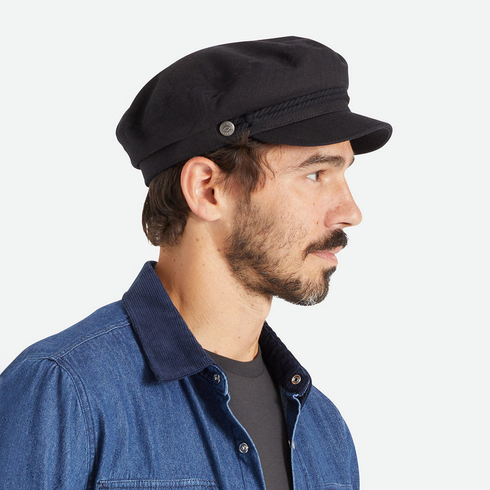 Gorra marinera de pana de Brixton Hats - Negro