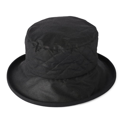 Sombrero de pescador acolchado de algodón encerado británico de Failsworth - Negro