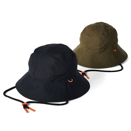 Sombrero de pescador Glasto reversible de Failsworth - Negro-Oliva