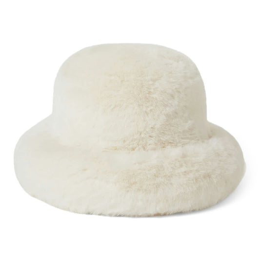 Sombrero de pescador Dion plegable de piel sintética para mujeres de Brixton - Blanco Roto