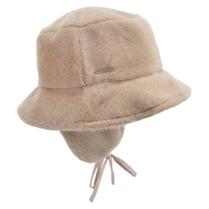 Sombrero de pescador de piel sintética con orejeras de Seeberger - Camel