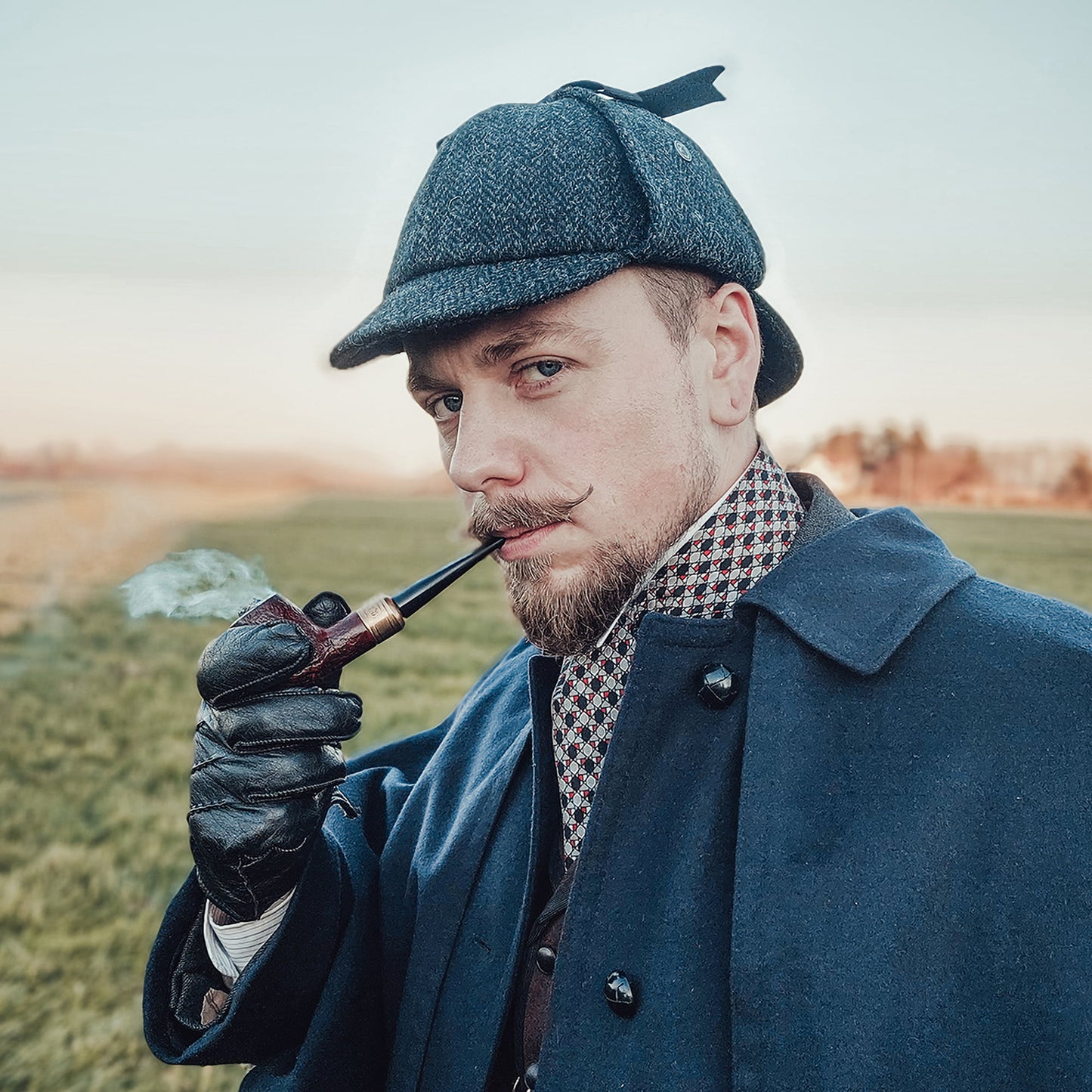 Gorra Sherlock Holmes de HARRIS TWEED de Jaxon & James - Negro-Antracita