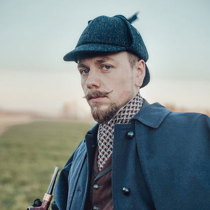Gorra Sherlock Holmes de HARRIS TWEED de Jaxon & James - Negro-Antracita