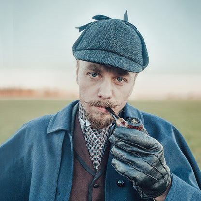 Gorra Sherlock Holmes de HARRIS TWEED de Jaxon & James - Negro-Antracita