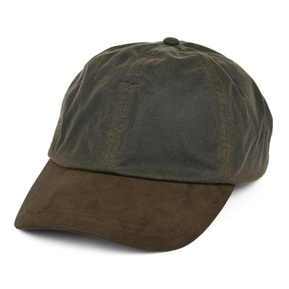 Gorra de béisbol de algodón encerado británico de Failsworth - Verde Oliva-Marrón