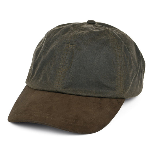 Gorra de béisbol de algodón encerado británico de Failsworth - Verde Oliva-Marrón