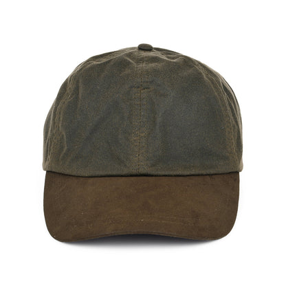 Gorra de béisbol de algodón encerado británico de Failsworth - Verde Oliva-Marrón