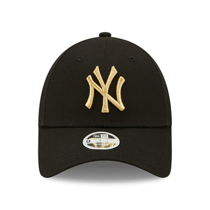 Gorra de béisbol mujeres 9FORTY MLB Metallic Logo New York Yankees de New Era - Negro-Dorado