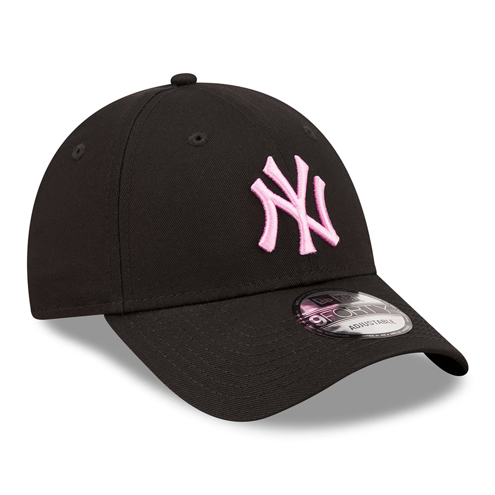 Gorra de béisbol 9FORTY MLB League Essential New York Yankees de New Era - Negro-Rosa Claro