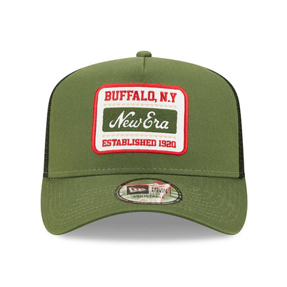 Gorra Trucker State Patch A-Frame de New Era - Verde Oliva