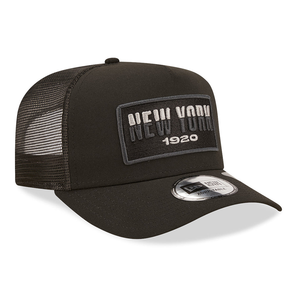 Gorra Trucker A-Frame USA State New York de New Era - Negro