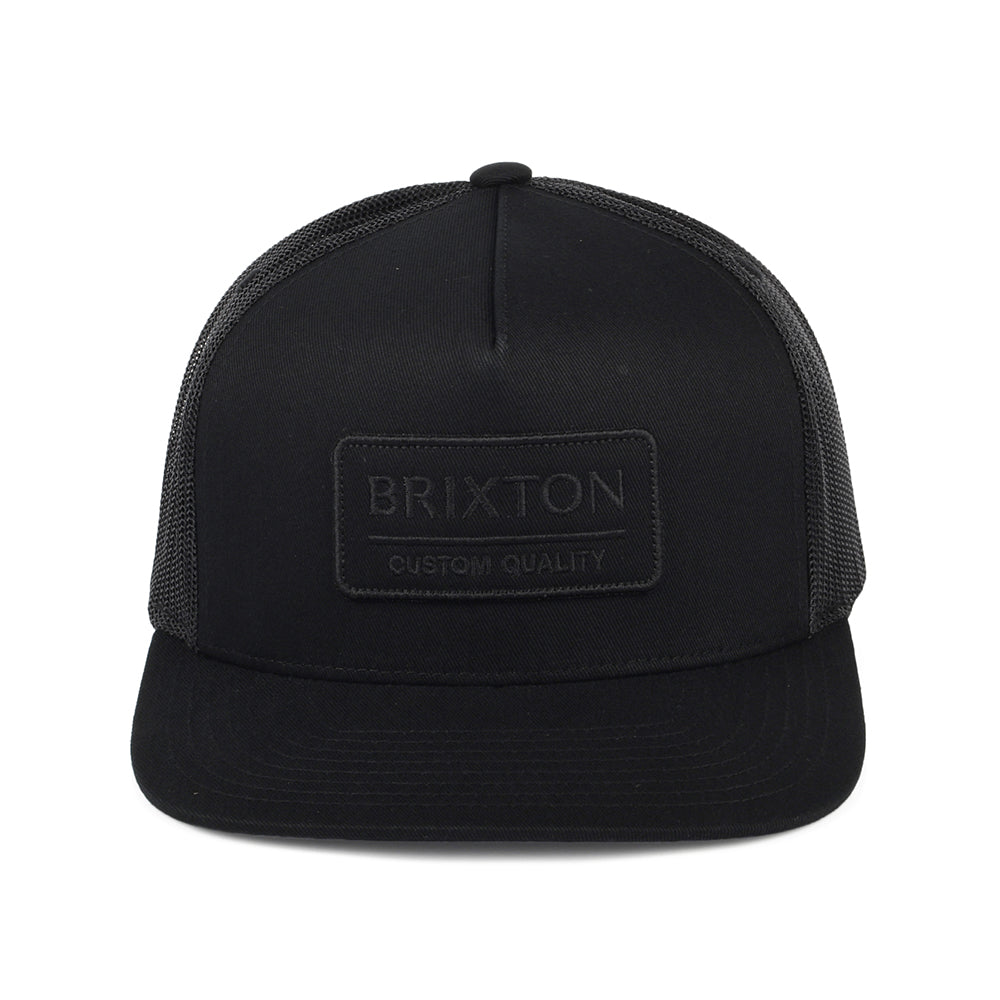 Gorra Trucker Palmer Proper MP de Brixton - Negro sobre Negro