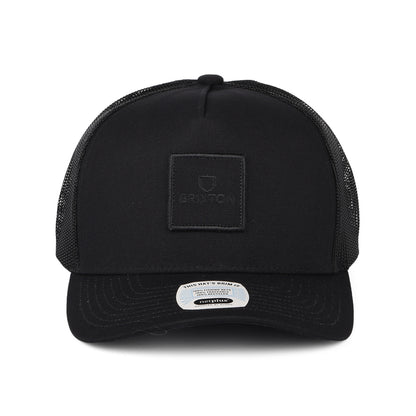 Gorra Trucker Alpha Block NetPlus MP de Brixton - Negro sobre Negro
