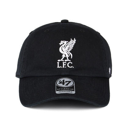 Gorra de béisbol Clean Up Liverpool FC de 47 Brand - Negro-Blanco