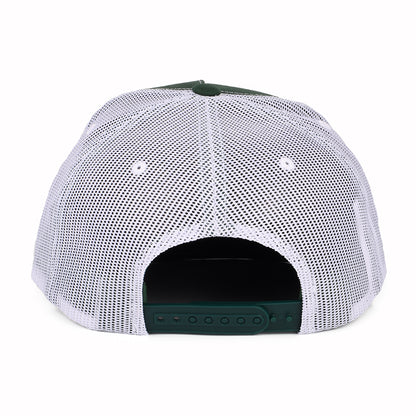 Gorra Trucker Palmer Proper MP de Brixton - Verde-Negro Lavado-Blanco