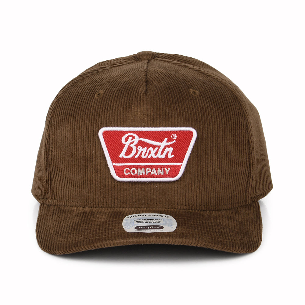 Gorra Snapback Linwood C NetPlus MP de pana de Brixton - Marrón-Rojo